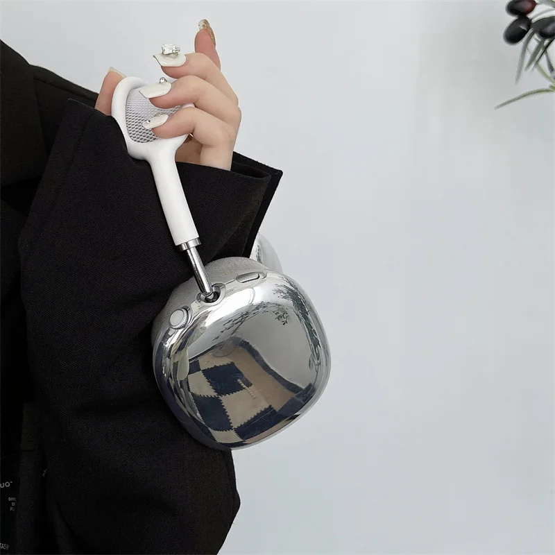 Electroplating Simple Solid Color Versatile Girl Heart Suitable For Airpods Max Ear Worn Iphone Protective Case