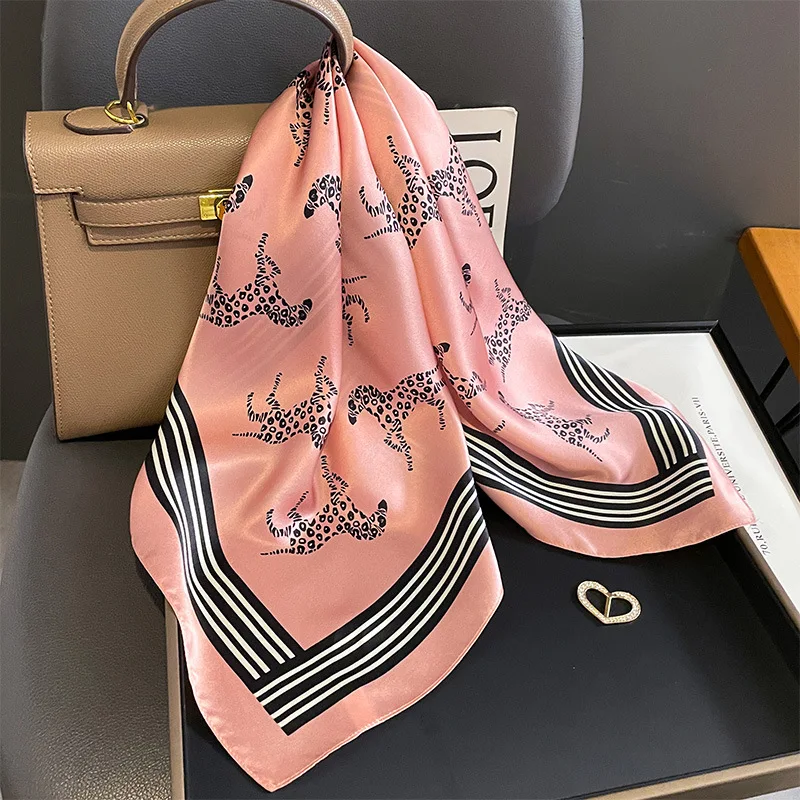 Neck Wrist Wrap Brand 100% Real Silk Square Scarf Women Neckerchief Shawl Ladies Bandana Scarves Kerchief High Quality Hijab