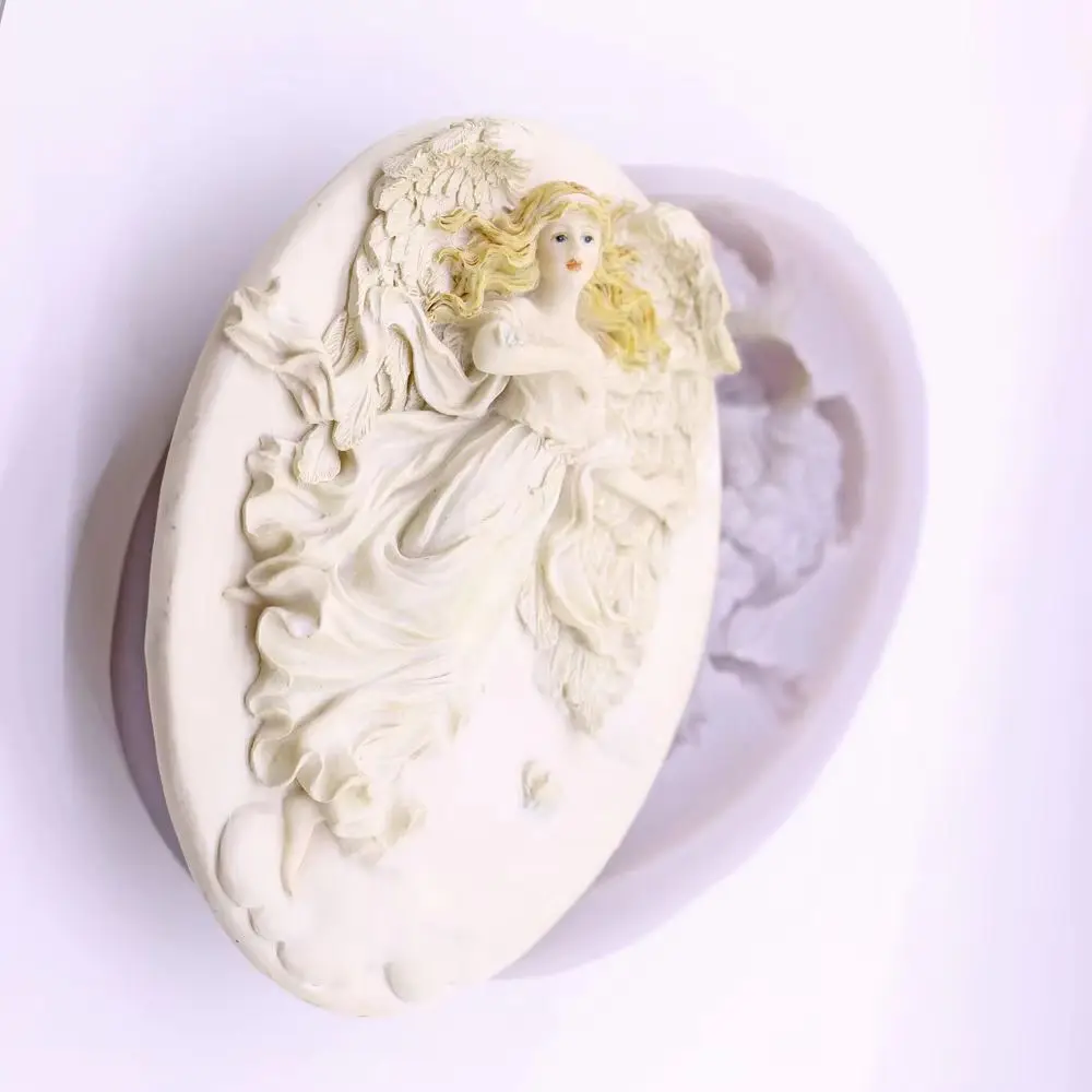 Cloud Angel Relief Silicone Molds for Cake Decorating Fondant Chocolate Sugarcraft Resin Polymer Clay Topper Home Decor Tools