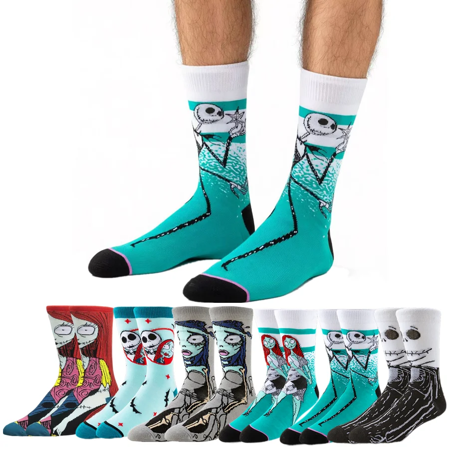 

Potdemiel мужские и женские хип-хоп уличные модные повседневные носки с героями мультфильмов аниме дизайн Рождество Хэллоуин новинка забавные носки