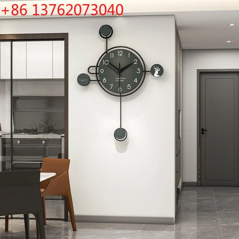 

Nordic Round Wall Clock Minimalist Silent Metal Frame Scandinavian Design for Living Room Office Bedroom Modern Home