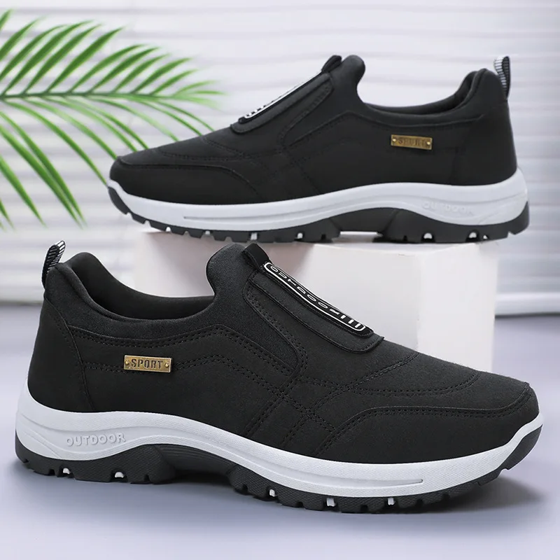 Men's shoes summer new solid color versatile single hiking soft sole Korean version of casual walking shoes