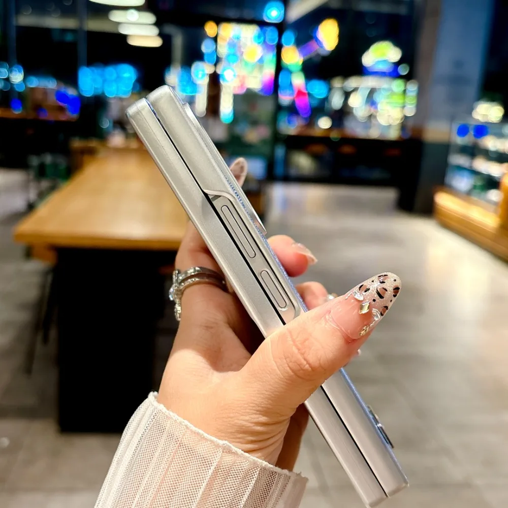 Высококачественный деловой кожаный чехол с серебряной каймой для Samsung Galaxy Z Fold 7, 6, 5, 4, 3, противоударный защитный чехол