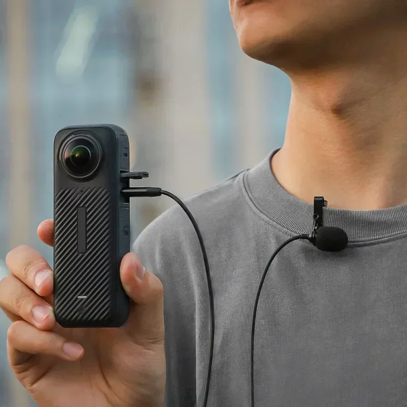 Insta360 X4 파노라마 카메라 녹음용 라발리에 마이크 Insta360 X4 액세서리용 마이크 Type-C 인터페이스 1.5 M