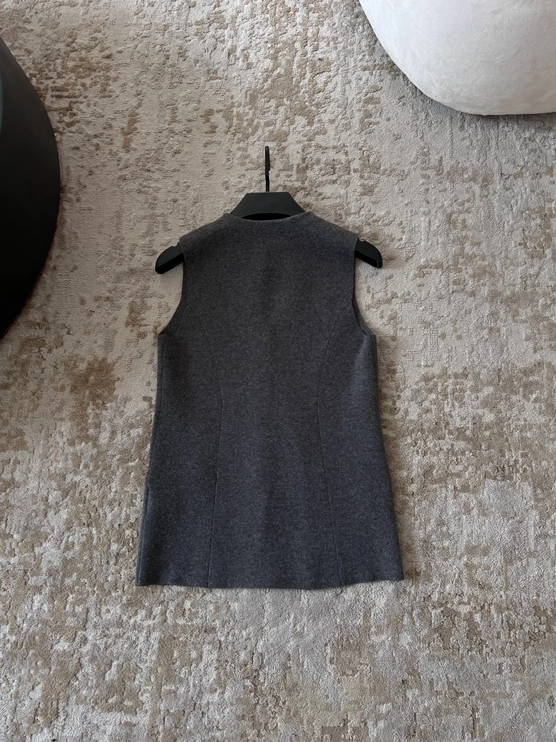 Gilet in Lana Lavorato a Maglia, Capospalla di Alta Qualità, Stile Retrò, Elegante, per il Lavoro, in Fibra di Poliestere, Scollo a V, Lunghezza Regolare