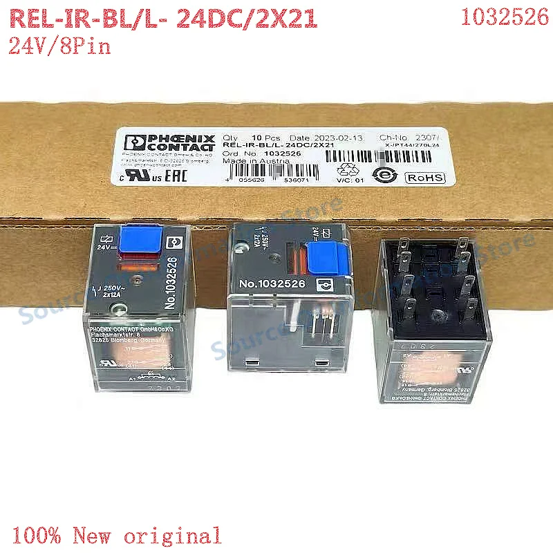 5Pcs REL-IR-BL/L- 24DC/2X21 NO.1032526 Phoenix Relay 24V 8Pin 100% New
