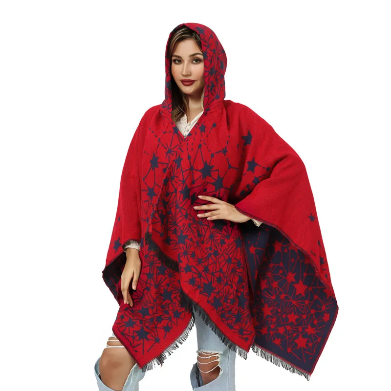 new-hooded-woven-cape-shawl-imitation-cashmere-knitted-split-cape-geometric-outerwear-scarf-shawl