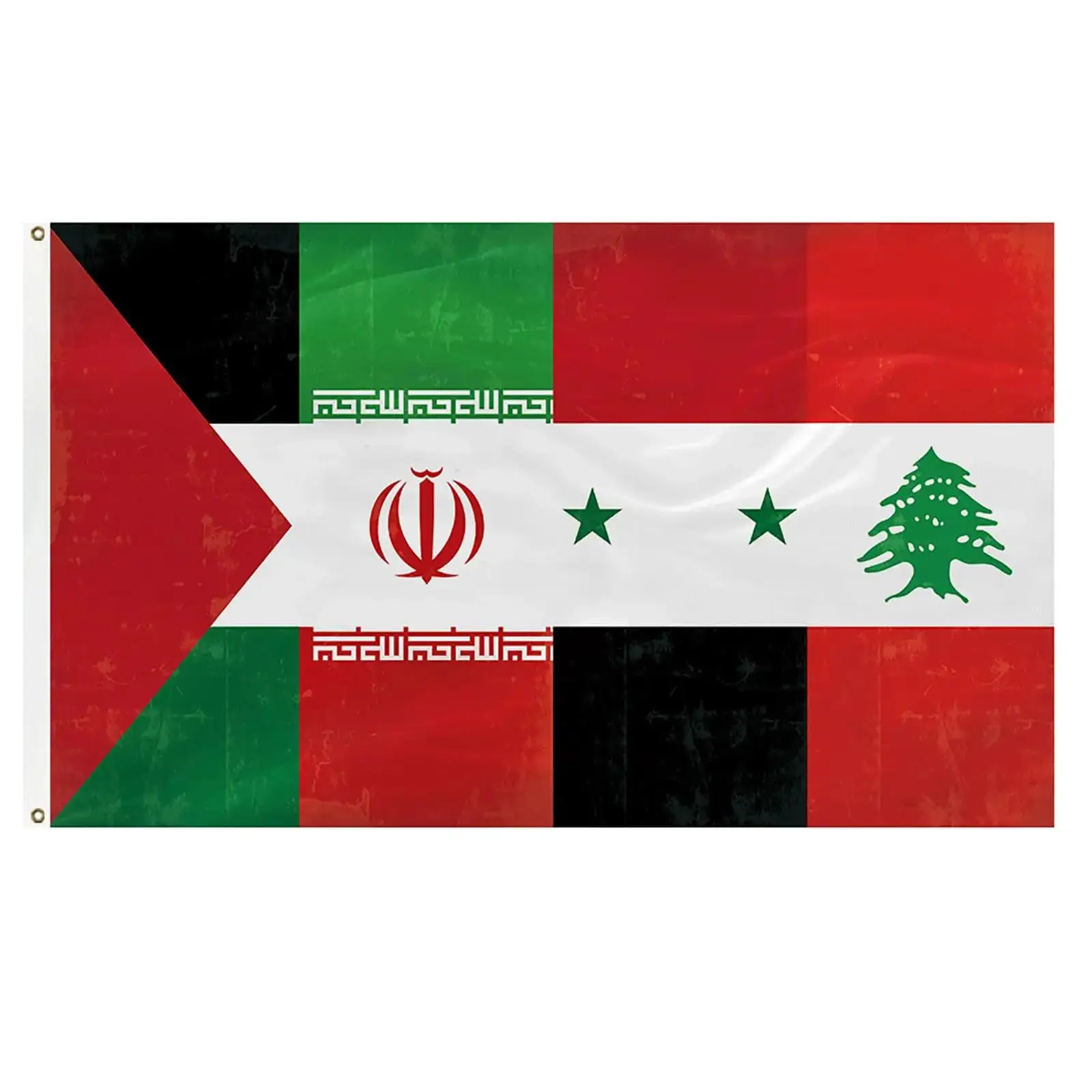 Flagicts 100% Polyester Palestine Lebanon Iran Syria Flag