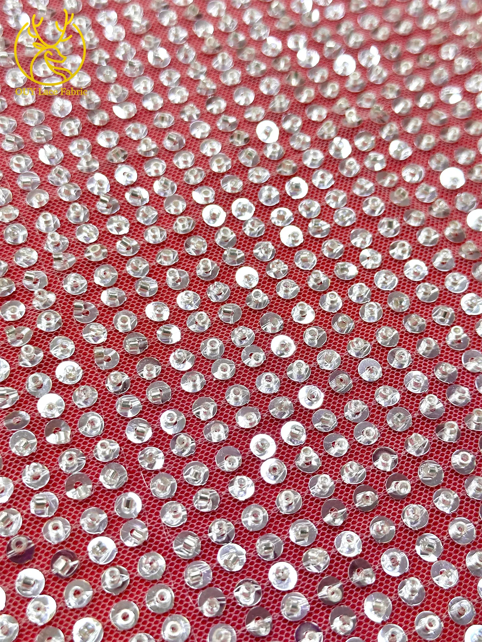 Eleganter französischer Mesh-Tüll-Spitzenstoff 2026 Nigerianischer vollständig perlenbesetzter runder Pailletten-Spitzenstoff für luxuriöse Abendkleider und Hochzeitsfeiern – Detail 12