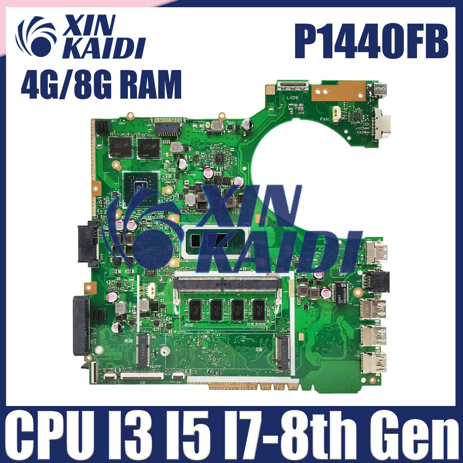 P1440F Notebook Mainboard For ASUS PRO P1440FB B1440FA P1440FA Laptop Motherboard CPU I3 I5 I7 8th Gen 4G/8G RAM 920MX DDR4