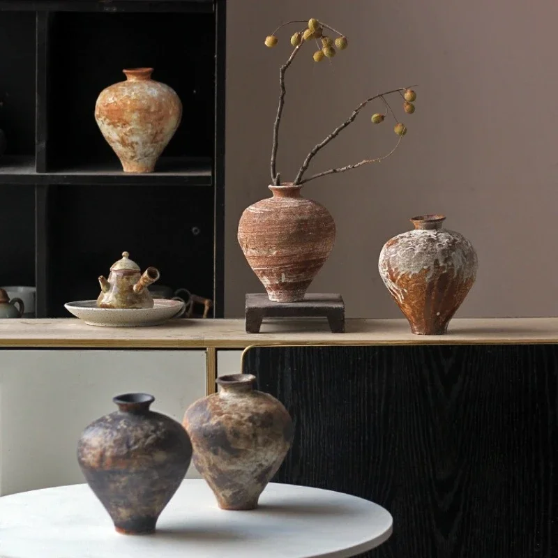 Ceramic Vase Handcrafted Kiln-transformed Earthenware Jars Flower Vase Flower Arrangement Accessories Ceramic Handicrafts
