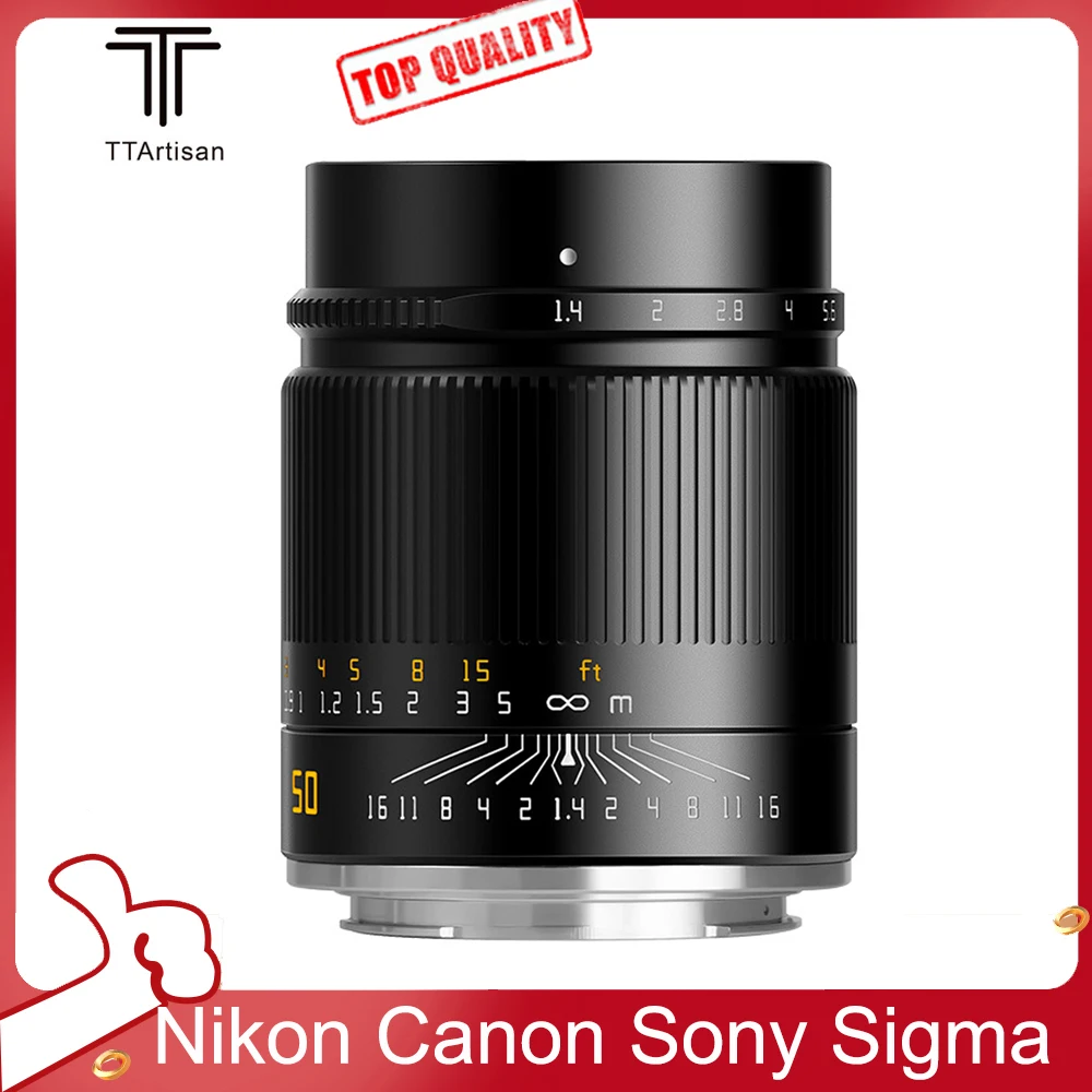 

TTArtisan 50mm F1.4 ASPH Camera Lens Full Frame for Sony E Canon RF Nikon Z For Sigma Lumix Leica L Mount Camera Len