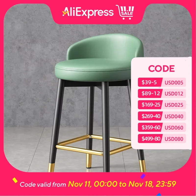 

Design Minimalistic Bar Chairs Stool Lounge Metal Comfortable Modern Bar Stools Nordic Simple Taburete Alto Salon Furniture