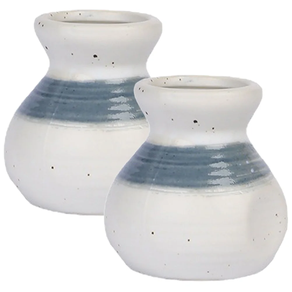 

2Pcs Ceramic Toothpick Holder Decorative Storage Container for Kitchen Dining Room Modern Rustic Style Jar