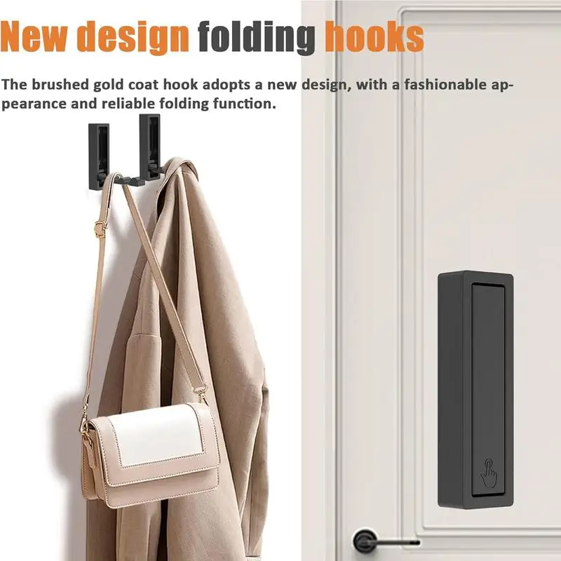 Folding Hooks For Wall Wall Mounted Valet Hook Heavy Duty With Screws 55 Lbs Laundry Hook Foldable Hooks For Wall Storage Organi