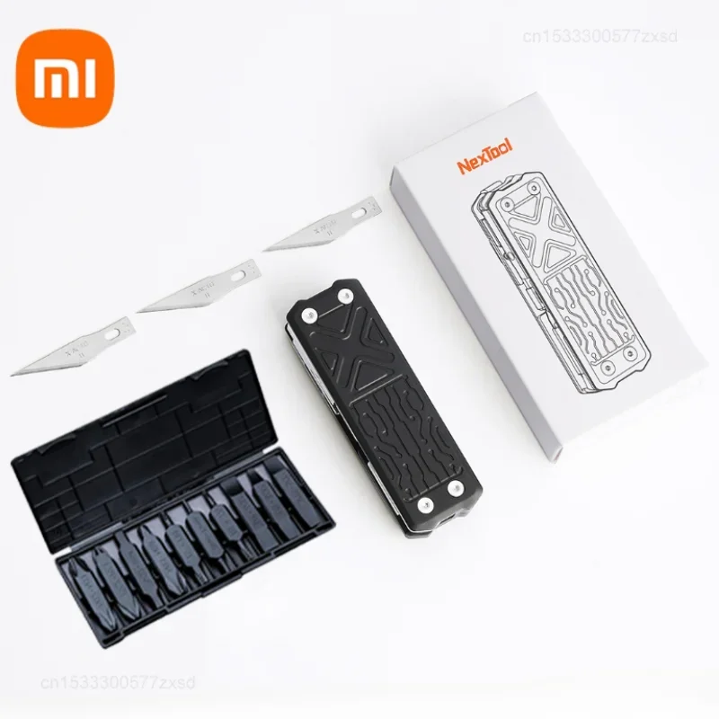 Карманный Мультитул Xiaomi NexTool E1 10 в 1, многофункциональные инструменты для повседневного использования, сменные складные ножницы для резьбы, отвертка, скребок