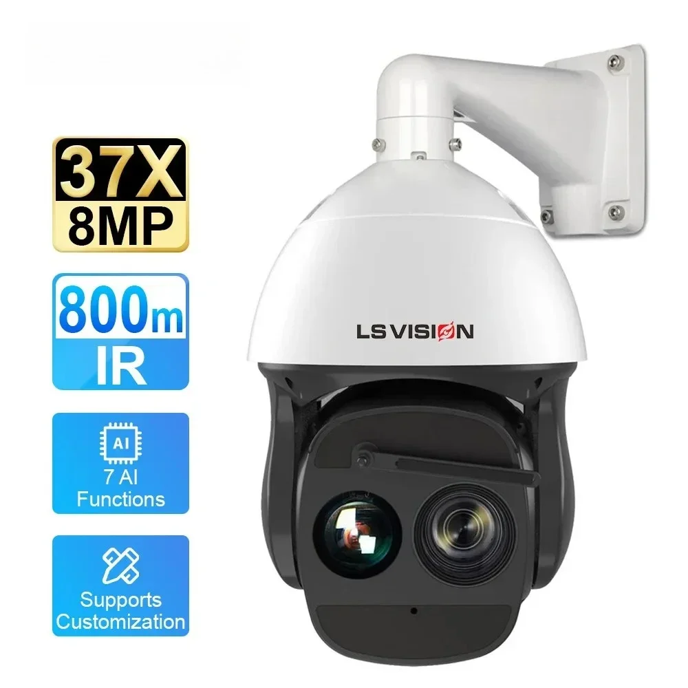 LS VISION Outdoor 8MP 37X Optical Zoom High Speed Dome Cameras PTZ Project Based AI Thermal Camera For Security And Surveillance