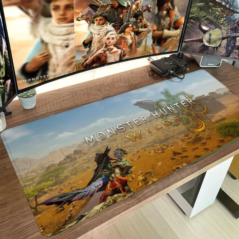 Monster Hunter Wilds Mouse Pad Anime Mats Computer Mousepad Company Desk Pad Aesthetic Large Gaming Mousepads Office Mat 900x400