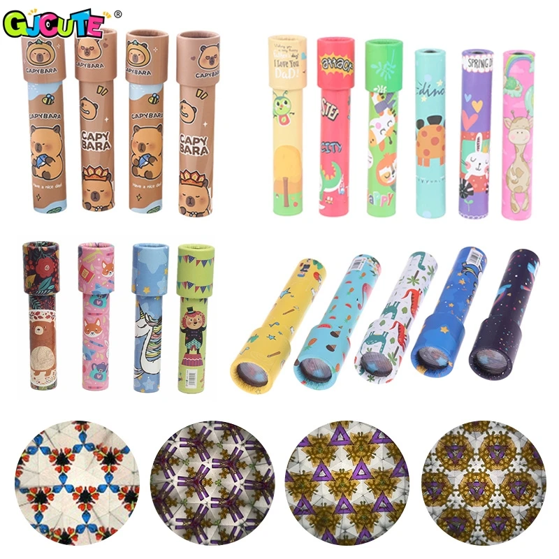 Cartoon Cute Piggy Kaleidoscope Classic Educational Toys Changeable Multi-prism Telescope Kaleidoscope Autism Kids Puzzle Toy