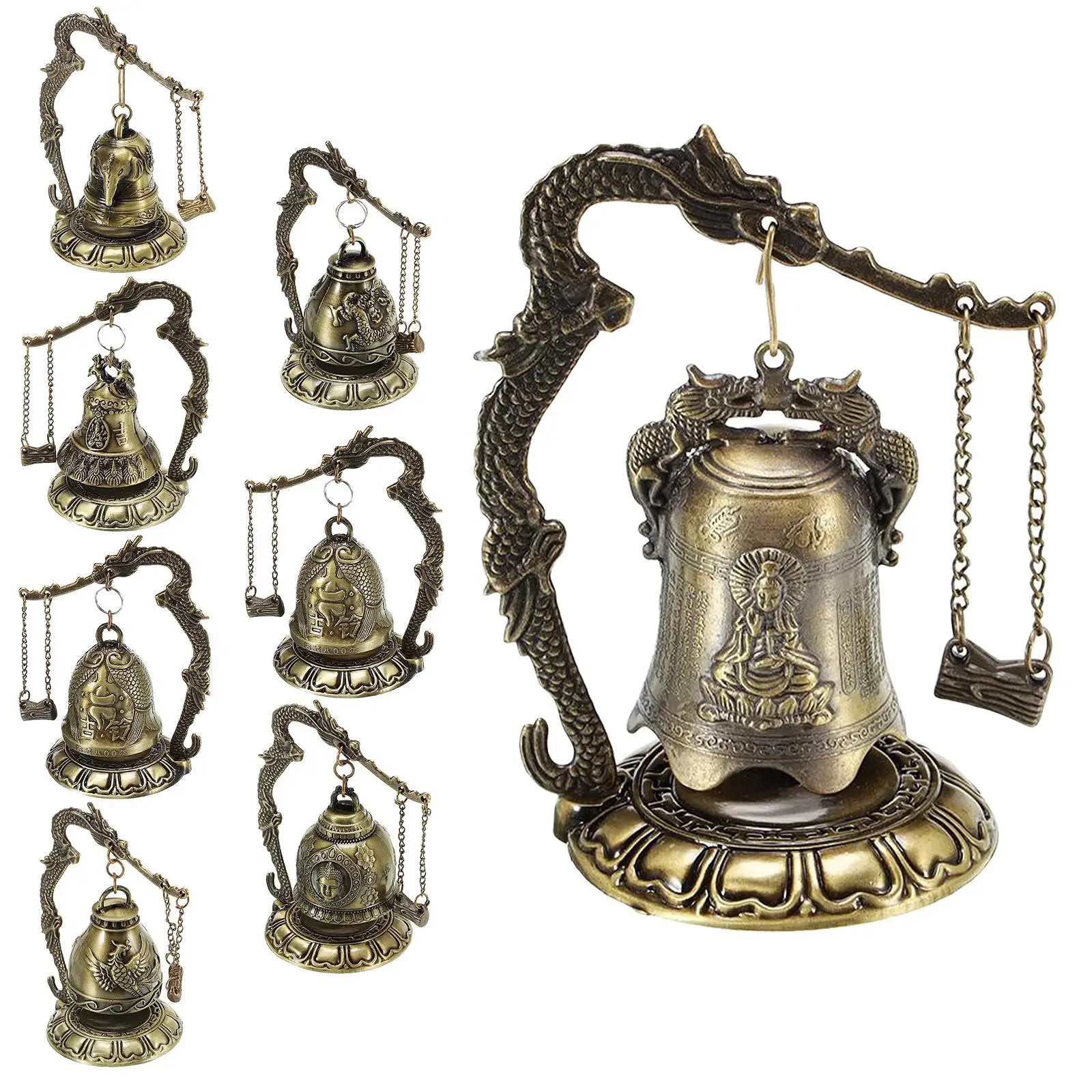 Desktop Dragon Fengshui Bell Toy Tibet for Home Garden Desk Decor Gift
