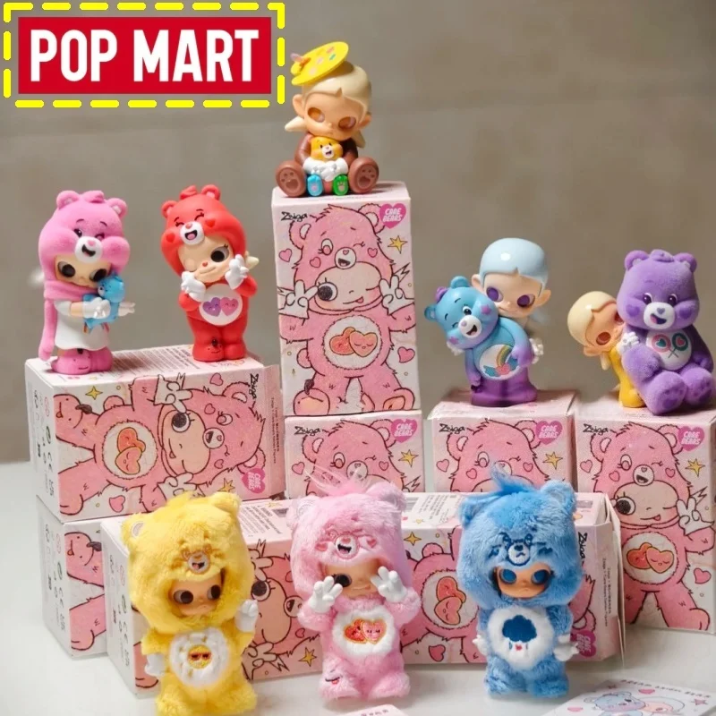 Genuine Pop Mart Zsiga × Care Bears Blind Box Cute Anime Figure Desktop Ornament Collectible Figure Birthday Gifts