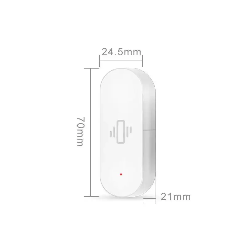 Sensor de vibración WiFi Tuya para hogar inteligente, notificación por aplicación, alertas en tiempo Real, Compatible con Alexa/Google Home Record Security