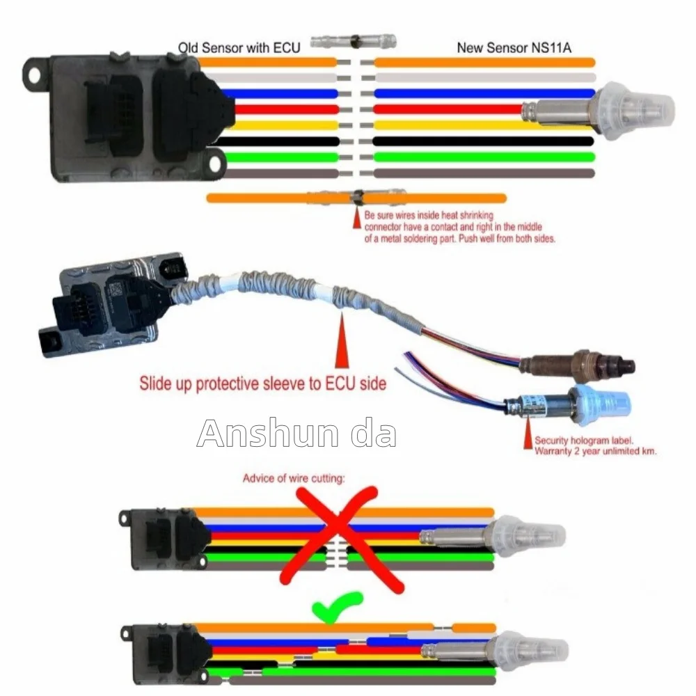 8 color probe New Nitrogen Oxygen Sensor Prboe NOX Sensors Prboe For CUMMINS For BMW For SCANIA For VOLVO For DAF For MAN For VW