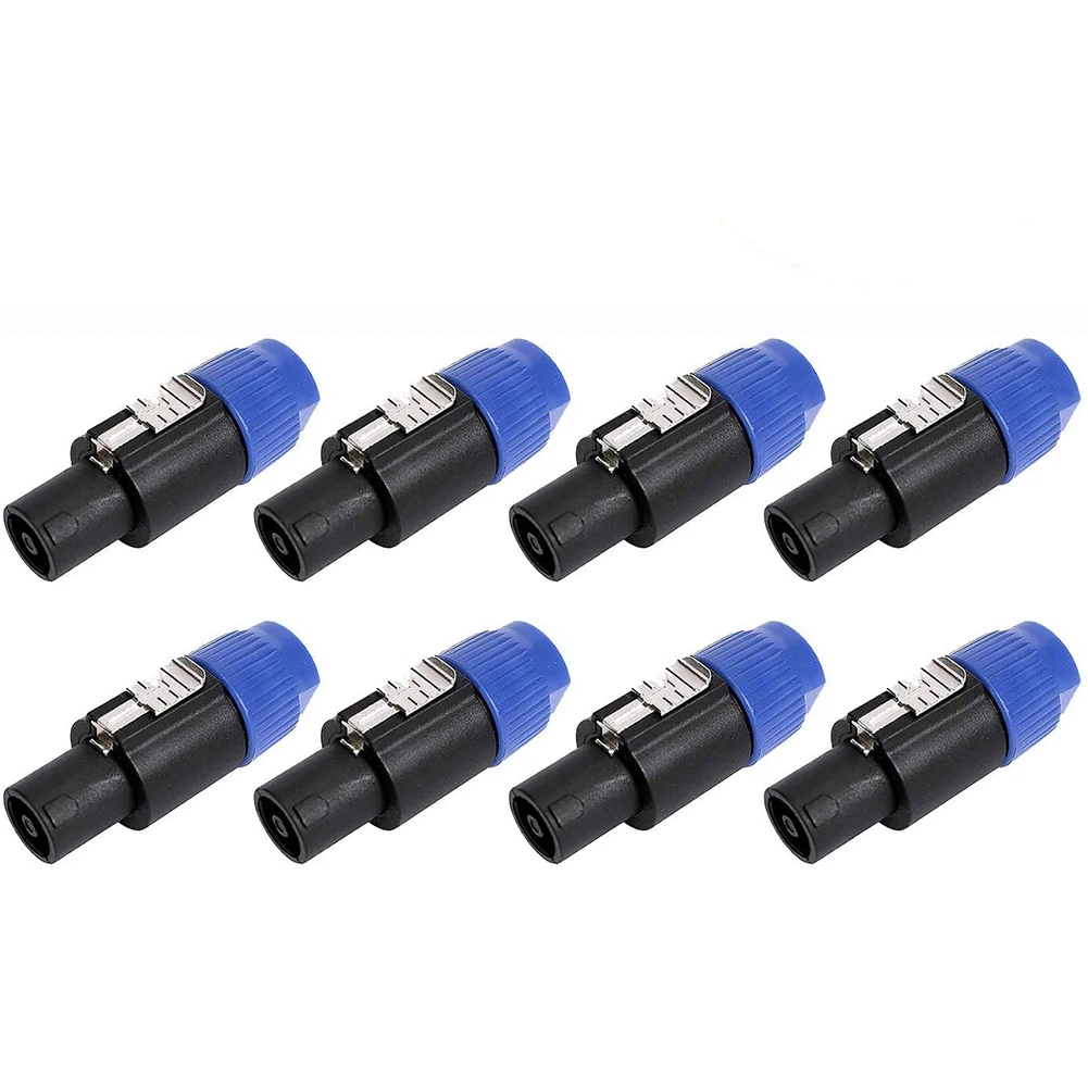 Confezione da 8 connettori adattatori per cavi audio, spina per altoparlante audio a 4 poli Twist Lock compatibile con Speakon NL4FC, NL4FX, NLT4X