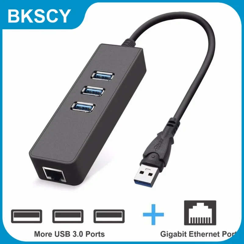 USB 3.0 Hub Ethernet To RJ45 10/100 /1000 Mbps HUB for Chromebook,MacBook,Mac Pro Ethernet Adapter Network Card USB Lan Adapter