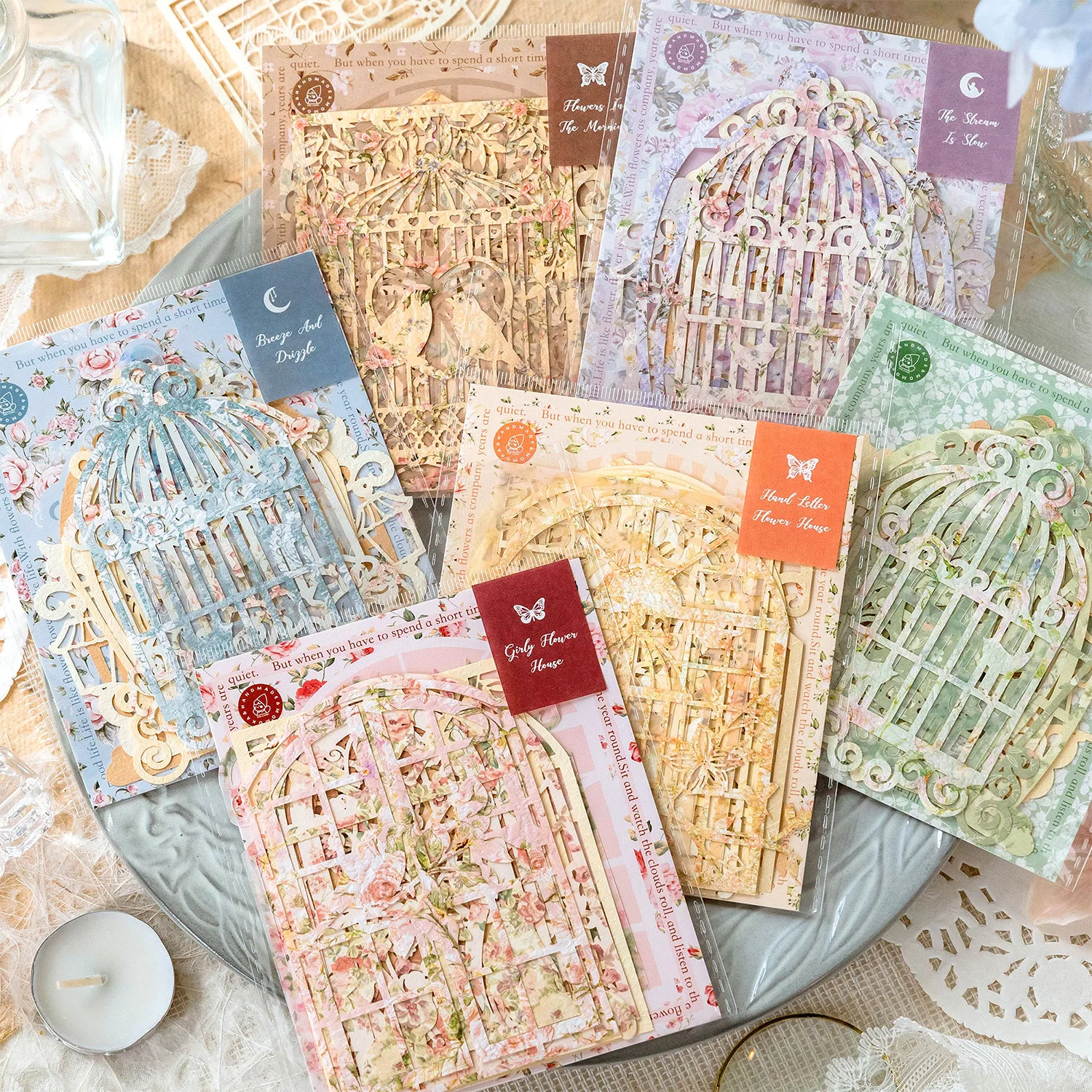 10 pcs Hollow-out Lace Craft Paper | DIY Album Embellishment & Scrapbook Craft Paper