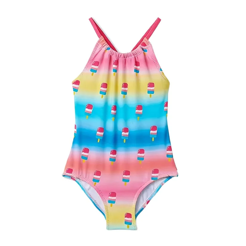 

Цельный купальник для девочек 1-10 лет с милыми мультяшными рисунками для отпуска