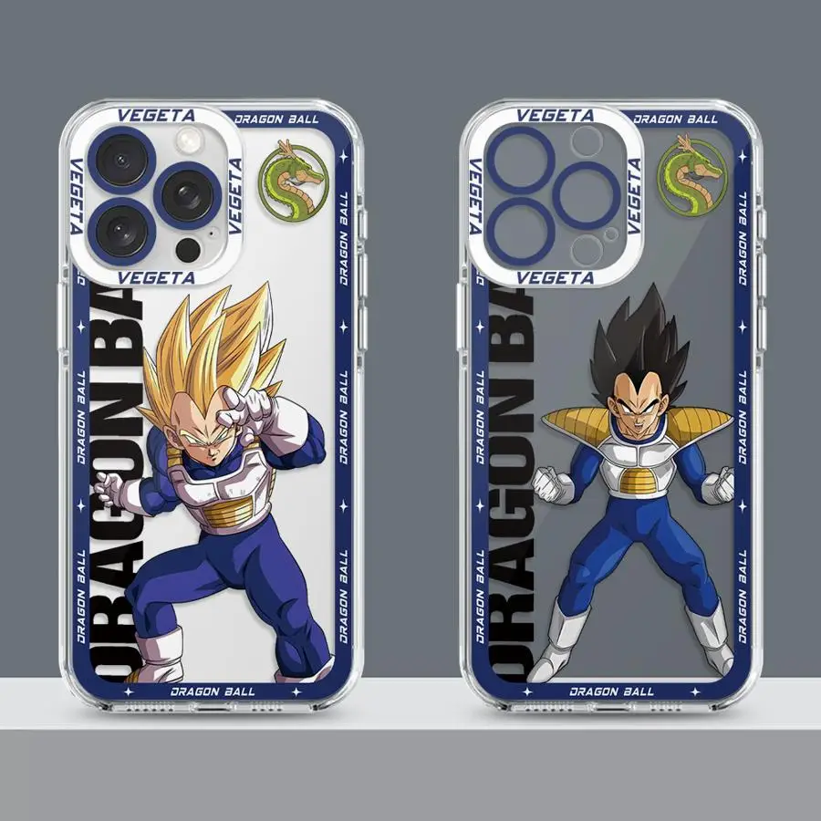 Transparente Handyhülle für iPhone 16e 7 8 12 Mini 17 Air 13 12 11 Pro MAX 16 15 14 Plus XR Dragon Ball Anime Prinz Vegeta