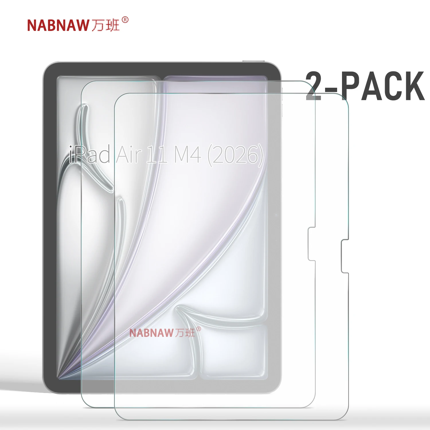 2-Pieces Clear Tempered Glass Film For iPad Air 11 M4 HD Screen Protector Anti-Scratch 9H Easy To Install On 2026 iPad Air 11