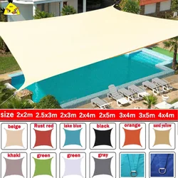 Waterproof Square Rectangular Shade sail, Outdoor Garden Swimming Pool Awning, Camping Hiking Sun shelter
