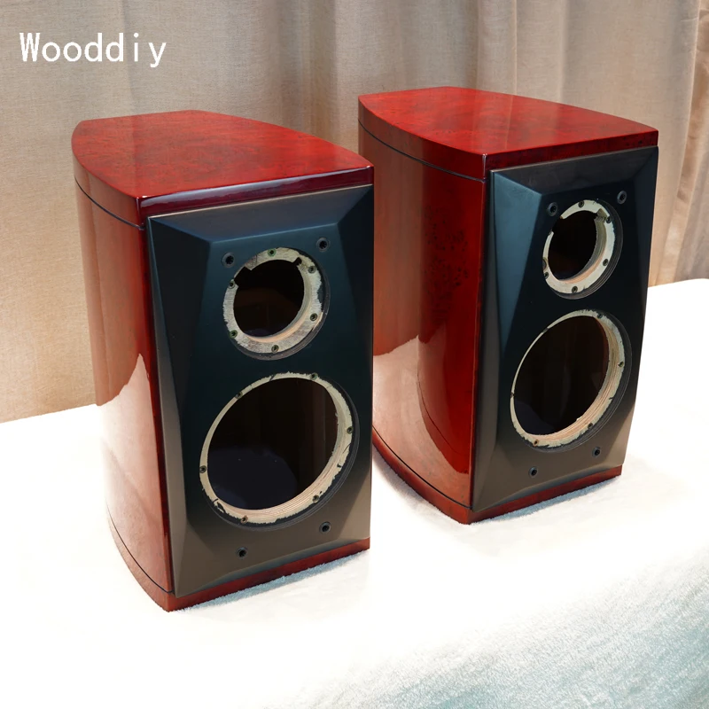 Wooddiy 6.5 Inch One Pair Speaker Cabinet Two-way Empty Box Shell Waist Drum Radian HIFI DIY Speaker Gloss Painting