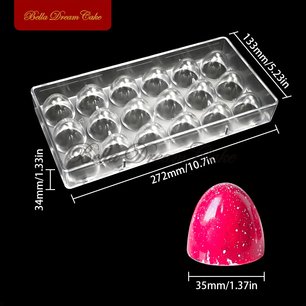 18 Cavity Bullet Shape Bonbon Chocolate Mold DIY Polycarbonate Truffle Mould for Candy Dessert Cake Decorating Tools Bakeware