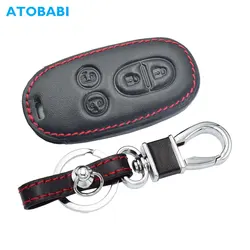 ATOBABI Leather Car Key Case Keychain For Suzuki Palette Solio MR Wagon Hustler Alto Lapin Every Spacia Smart Remote Fobs Cover