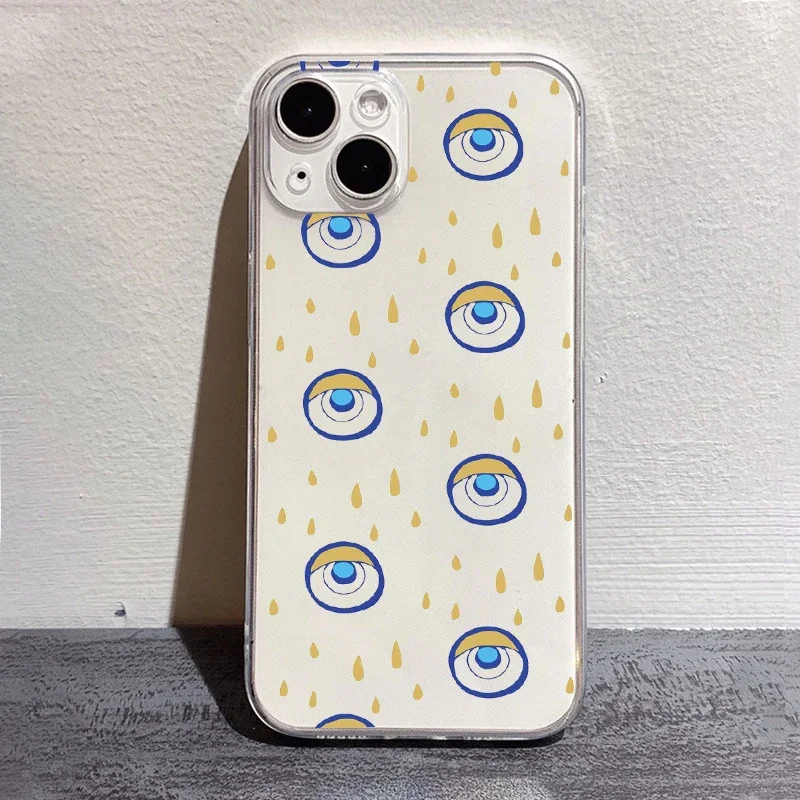 Etui na telefon Lucky Eye Blue Evil Eye Print do iPhone 15 14 13 12 11 Pro Max X XS XR SE2 7 8 Plus Fundas Clear Soft Silicone Cover