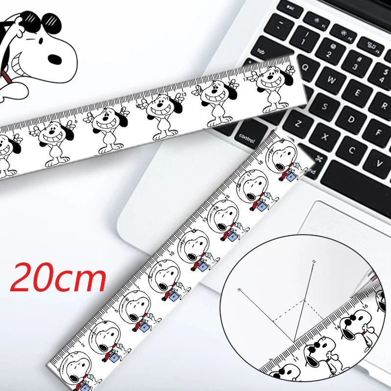 20cm Snoopy Straight Ruler Cartoon Transparent Plastic Rulers Drawing Measuring Tool Student Stationery School Office Supplies