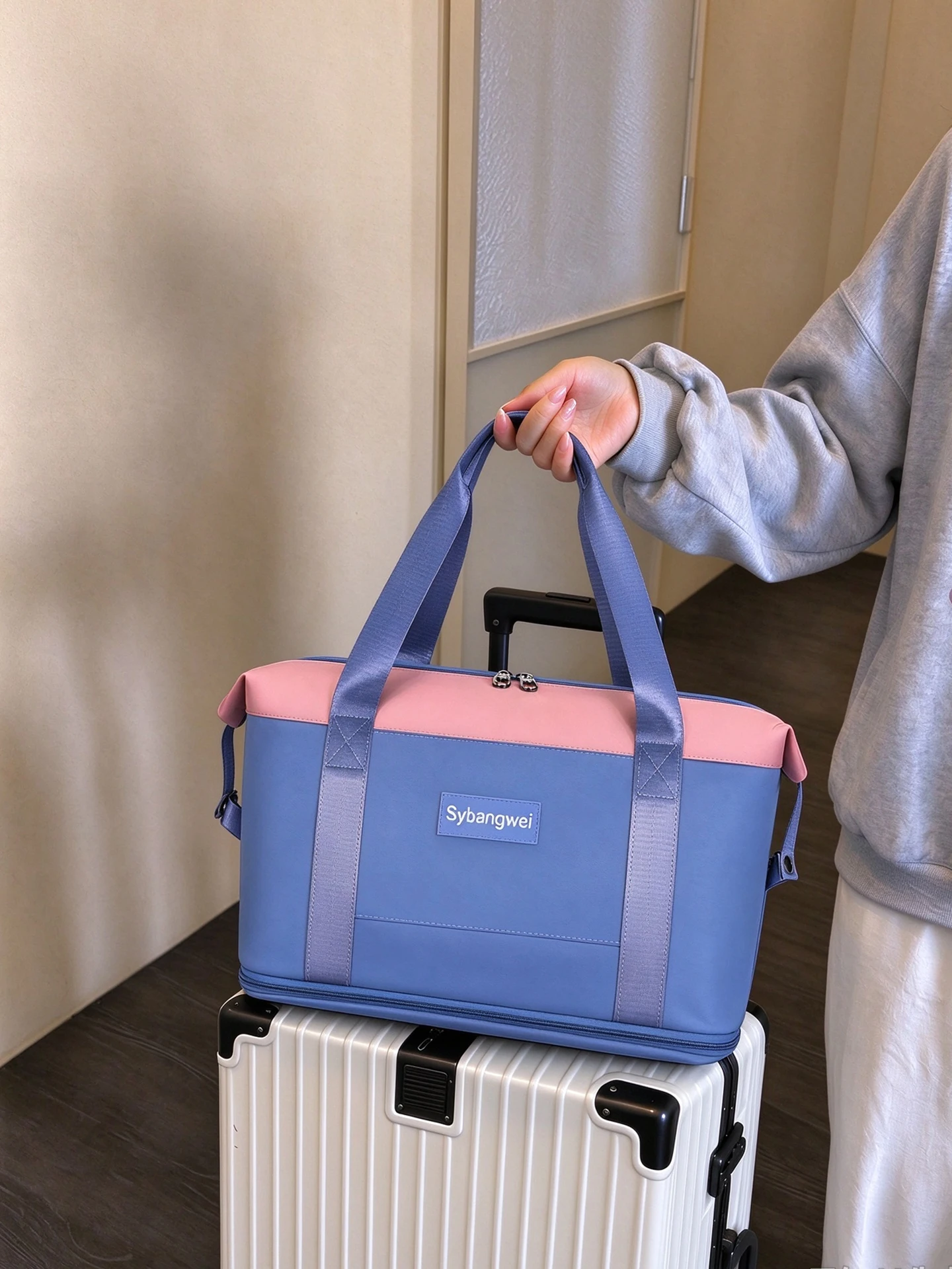 borsa-da-viaggio-in-nylon-impermeabile-espandibile-per-donna-ideale-per-brevi-viaggi-di-lavoro-con-gancio-per-appendere-il-bagaglio-leggera-di-grande-capacita-e-con-porta-cellulare