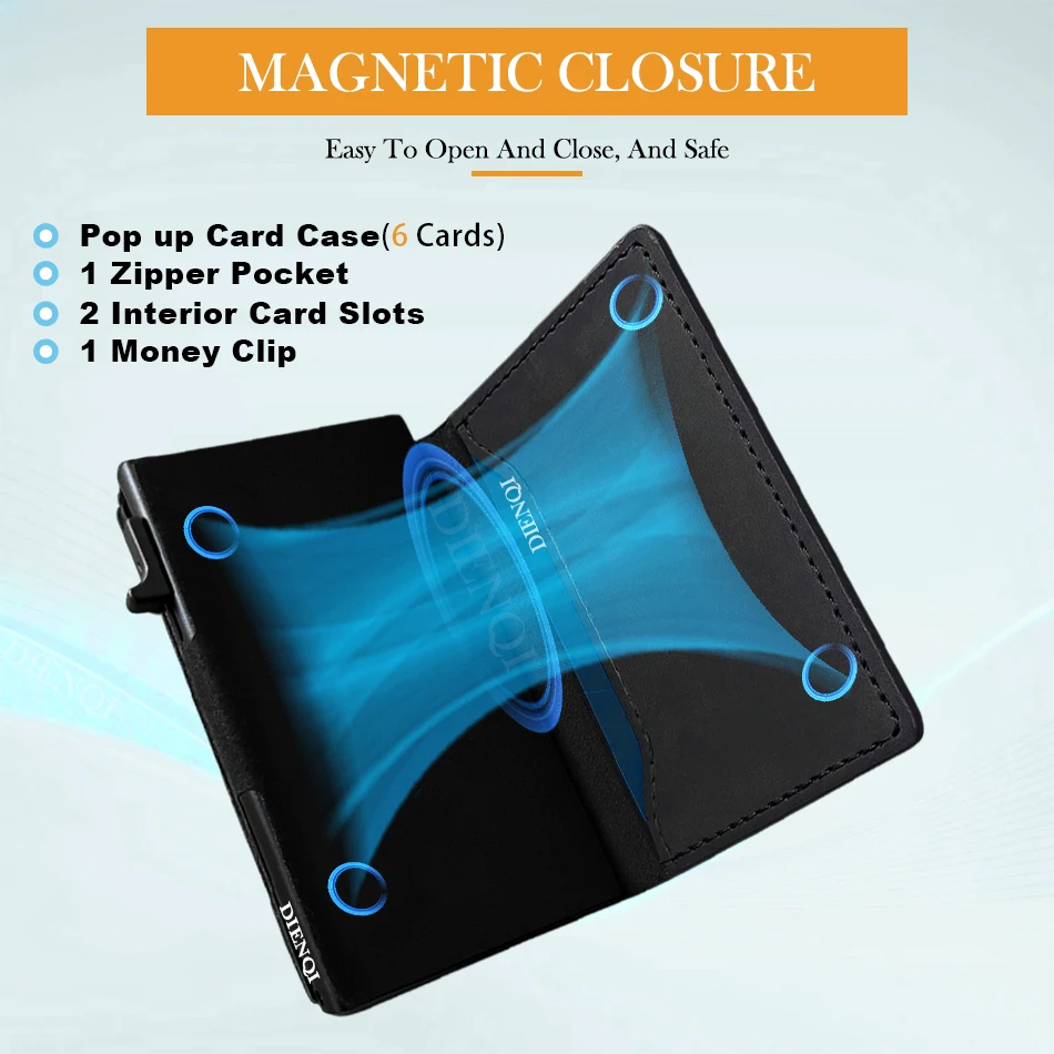 حقيقي جلد طبيعي حامل بطاقة الرجال المحفظة تتفاعل المغناطيسي البنك حامل بطاقة الائتمان محفظة نسائية للعملات المعدنية محافظ للرجال Tarjetero Hombre #4