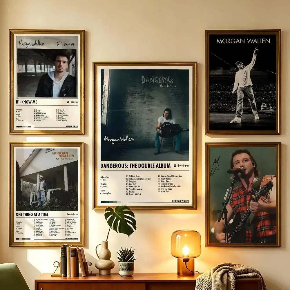 Morgan Wallen Trendy Country Music Star Self-Adhesive Poster Peel and Stick Waterproof Removable HD Print for Bedroom Dorm Room