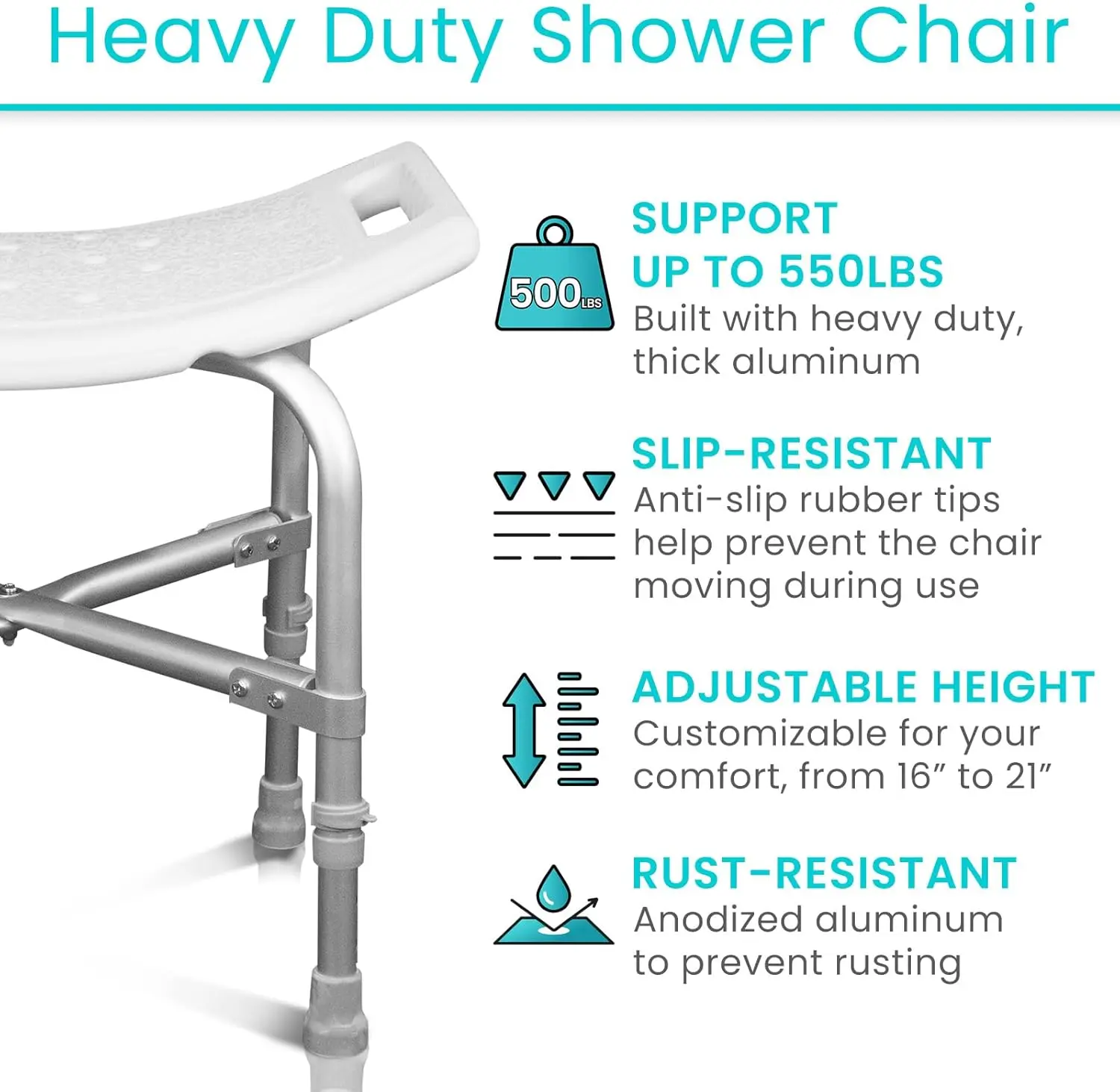 Simplywalk Aluminum Alloy 500lbs Bath Shower Chair Very Strong Bathtub Paraplegic MDR CE Certification Long-term Cooperation