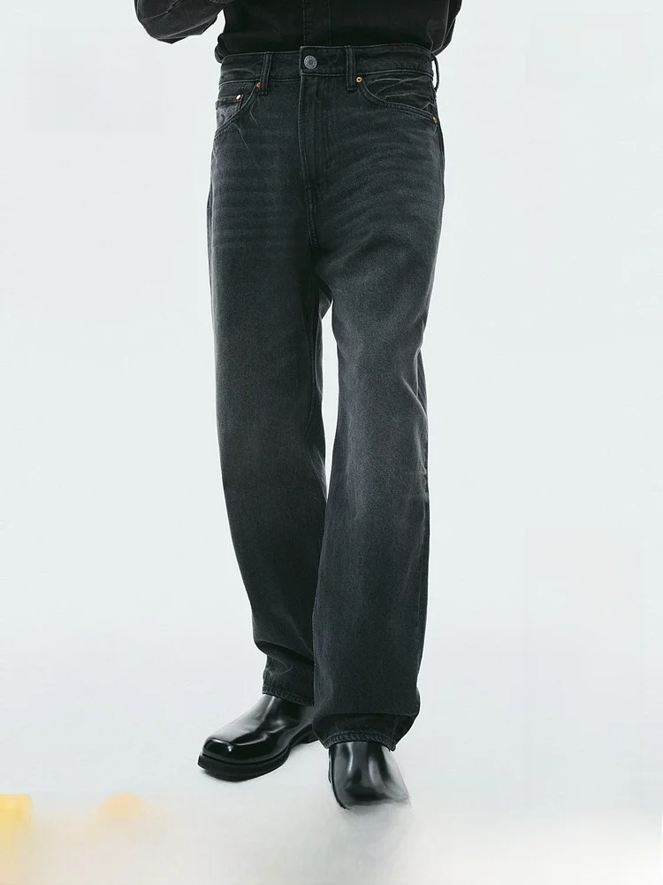 

H&M Men's Loose Jeans Casual Cotton mid Waist Zipper Fly Spring 2026 New Arrival Comfortable Loose Fit Men's Denim Pants