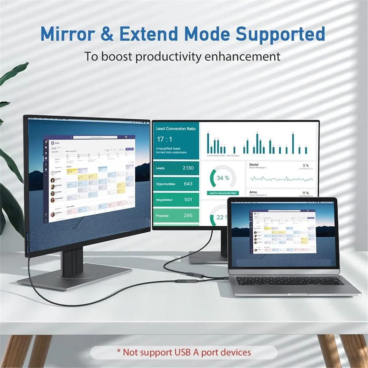 NEW FACTORY~4K@60Hz USB C to -Compatible Adapter, USB Type C Screen Mirroring Computer Adapter for 17 Pro/Max,