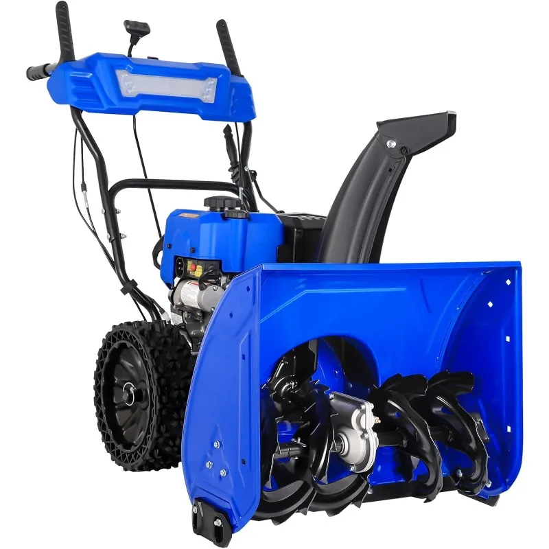 24 Inch Self-Propelled Snowblower Gas Powered, 209cc Gasoline Snow Blower with Electric Start and LED Headlight