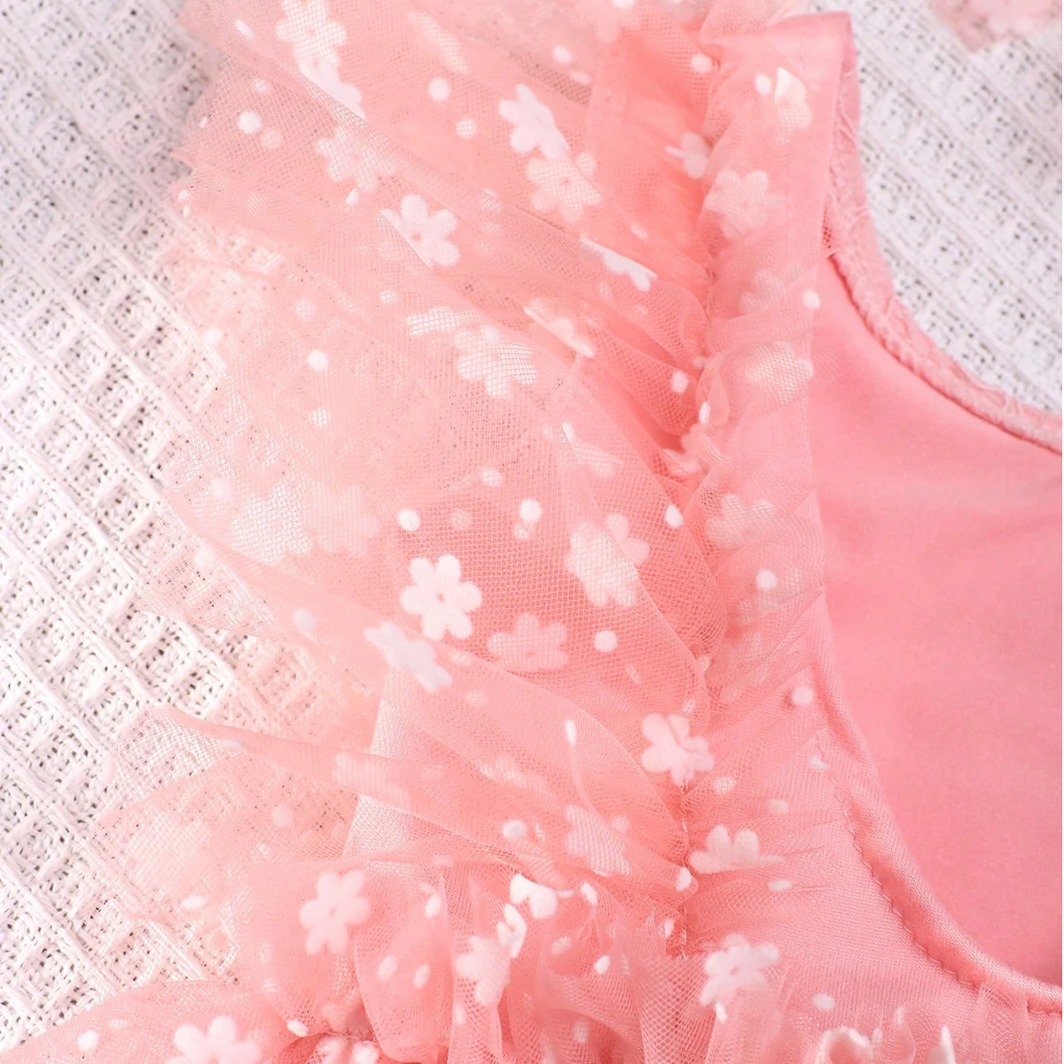 Ylsteed Pink Snow Print Newborn Photography Outfits Girl Infant Mesh Lace Romper with Bow Headband Newborn Photo Shoot Props