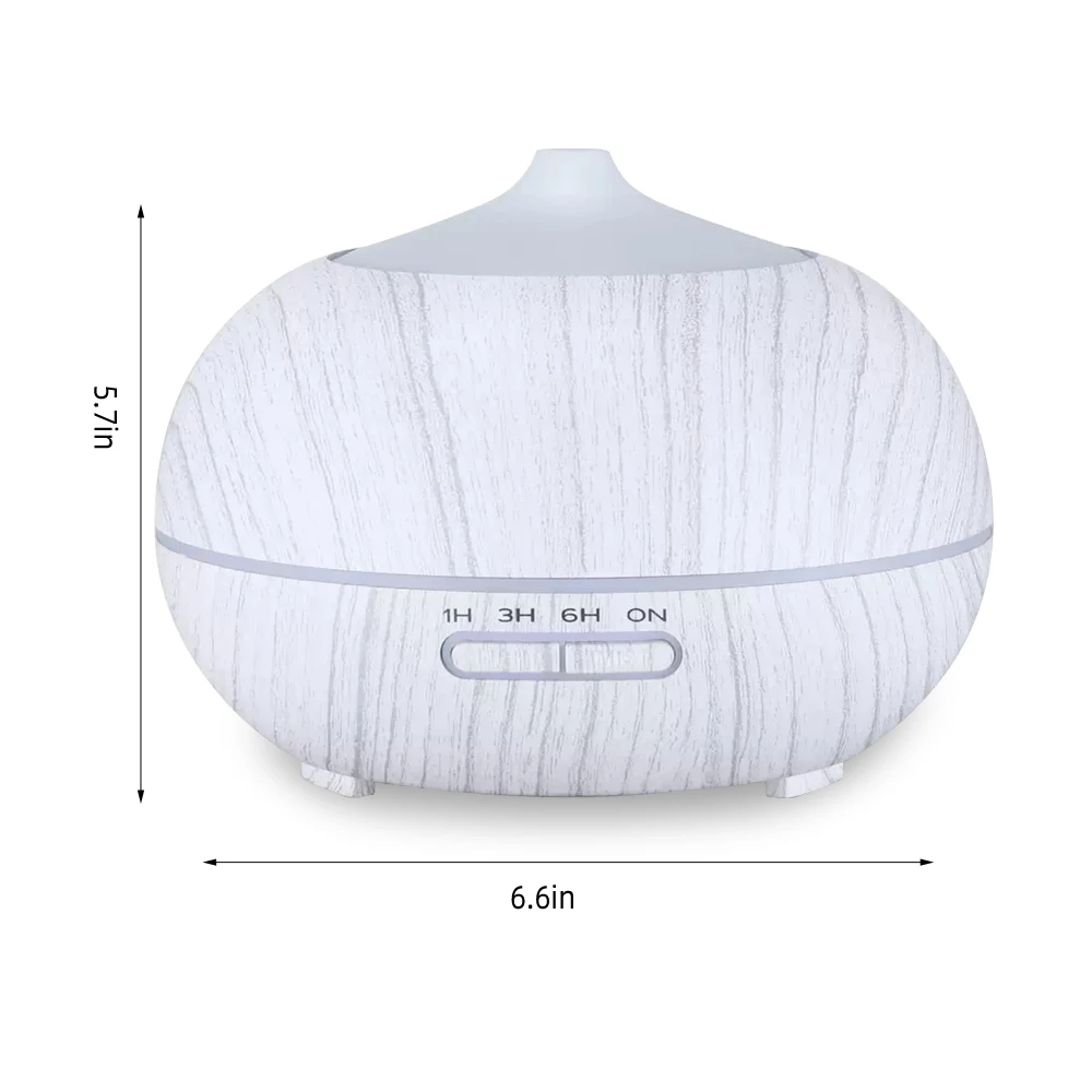 ناشر للمنزل 550 مل ناشر الزيوت العطرية للحبوب الخشبية مع جهاز تحكم عن بعد يتضمن 6 زيوت أساسية 7 ألوان LED إضاءة المزاج