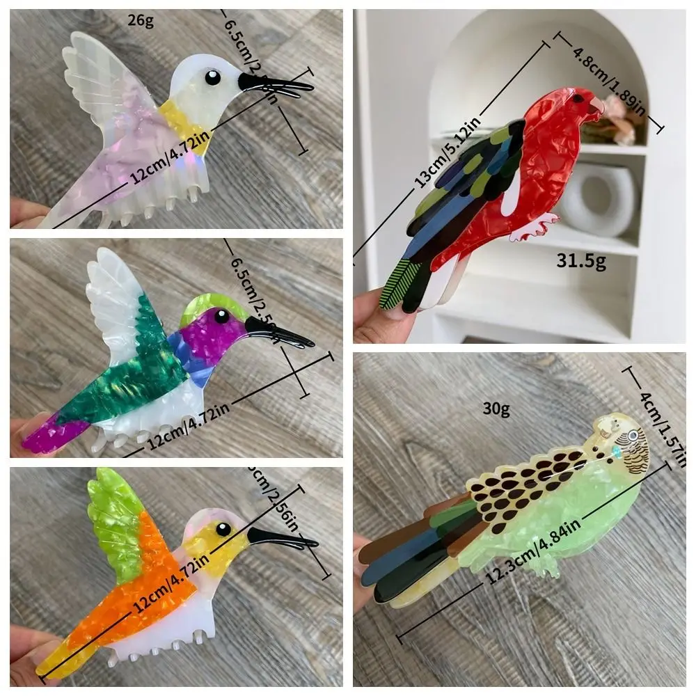 

Creative Cute Acetic Acid Hair Claw Grasp Hummingbird Bird Hair Clip Creative Korean Style Cartoon Animal Shark Clip Daily