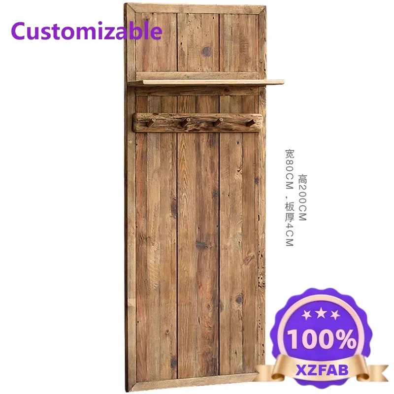 Factory Direct 2026 Rural log literary clothes and hats hanger against the wall coat rack floor-to-ceiling homestay entrance